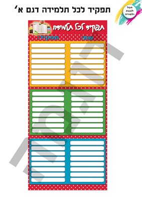 תפקיד לכל תלמיד ב